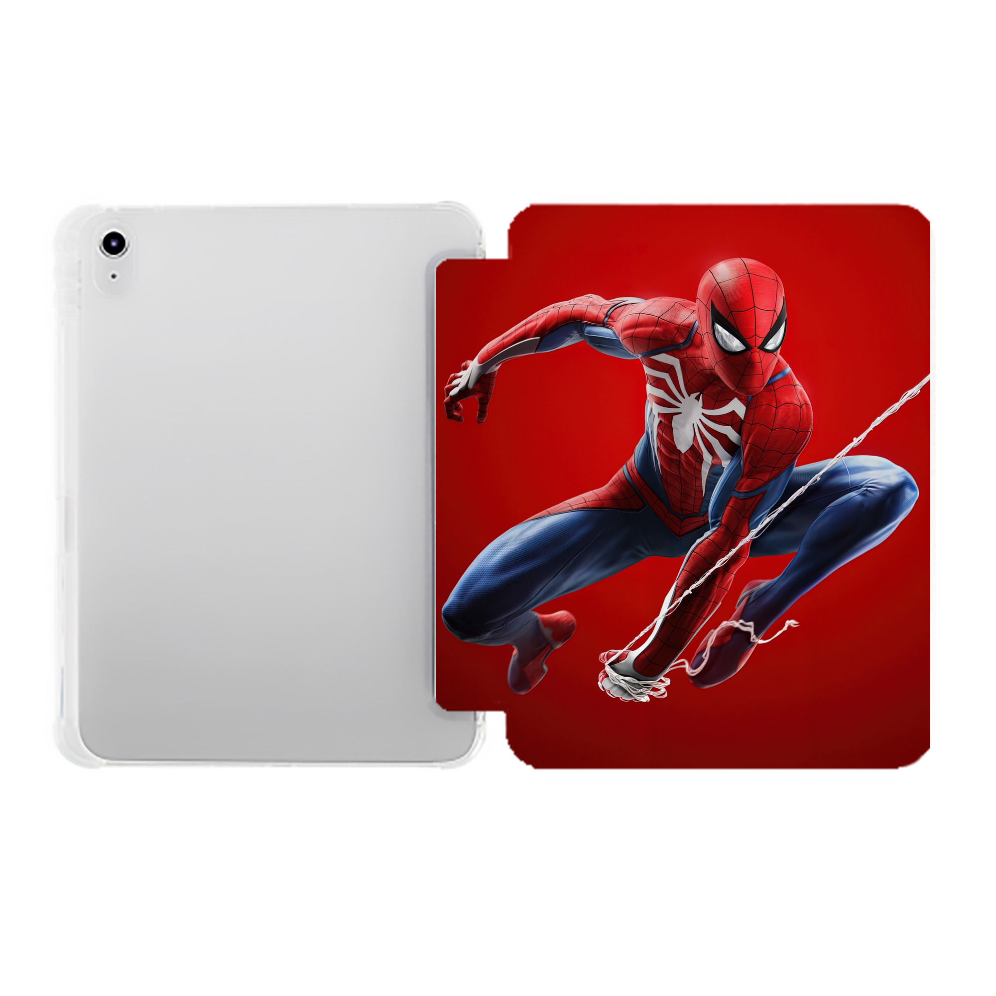 （画像用） Spider Man スパイダーマン IPad ケース ペン収納付き 三つ折りスタンド PUレザー×シリコン 対応機種9.5/10.5/10.9インチ